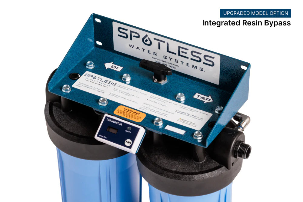 CR Spotless - Mounted Water Deionizer System w/ Resin Bypass 300 Gal